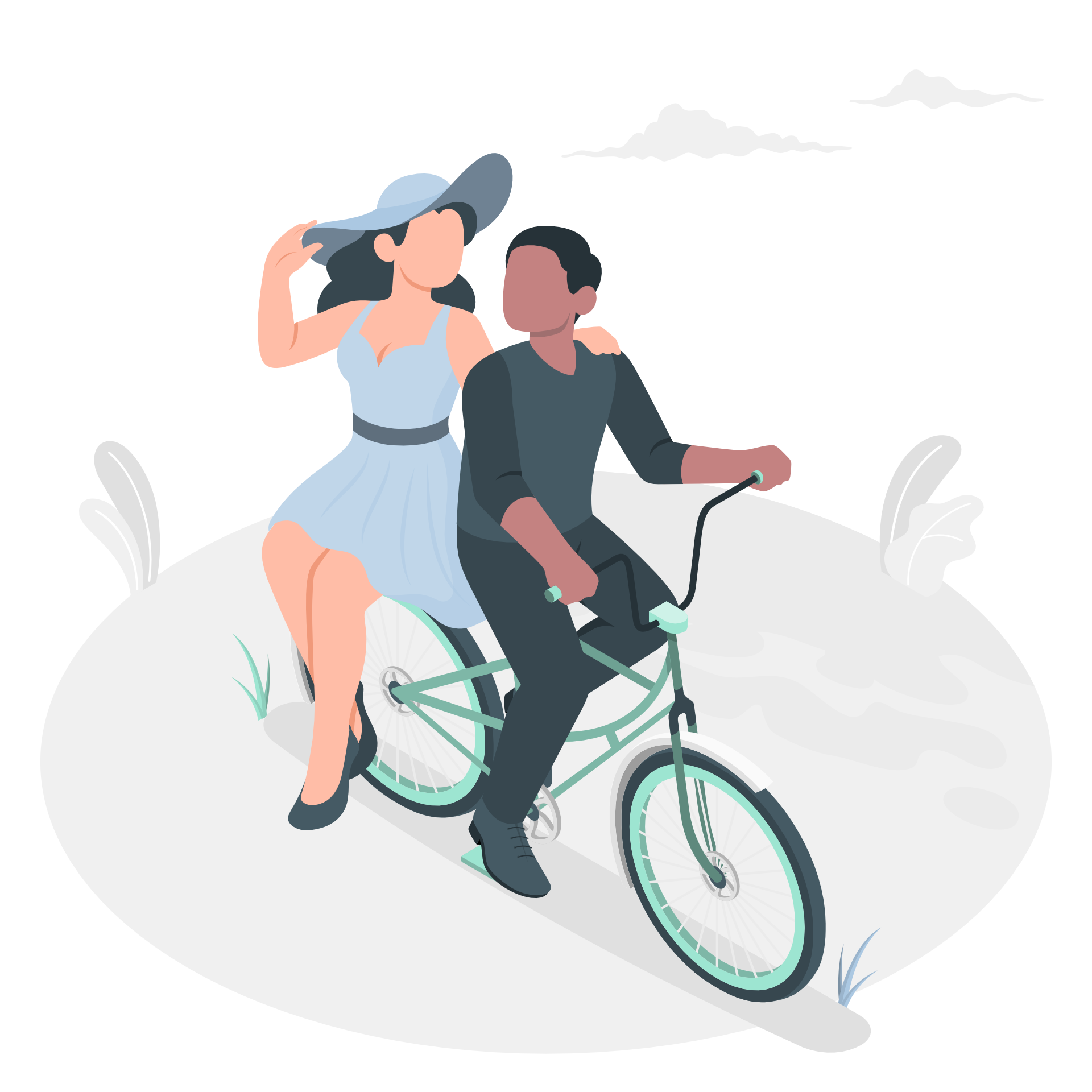 Vrouw en man op een fiets - https://storyset.com/people - People illustrations by Storyset